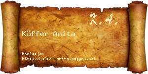 Küffer Anita névjegykártya